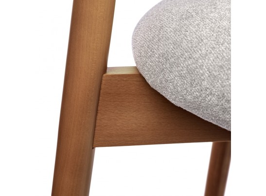 Стул полубарный Lucas 3 серый букле с ножками цвета орех в Ростове-на-Дону