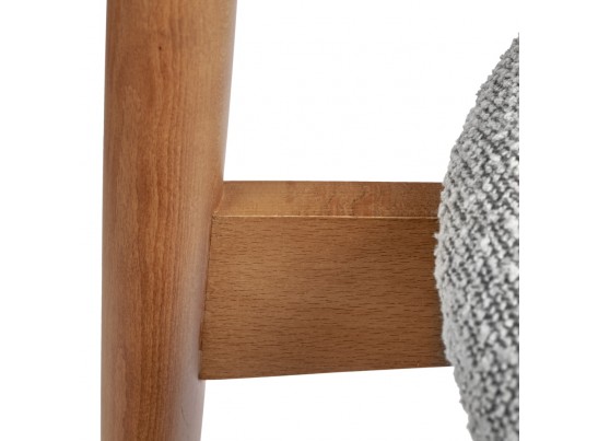 Стул Lucas светло-серый букле с ножками цвета орех в Ростове-на-Дону