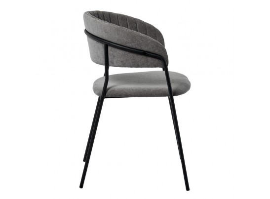 Комплект из 4-х стульев Turin серый вельвет с чёрными ножками в Ростове-на-Дону