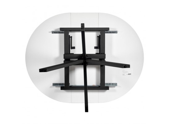 Стол Rudolf круглый раскладной 100-130x100x75см, белый мрамор, чёрный в Ростове-на-Дону