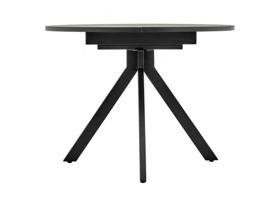 Стол Rudolf круглый раскладной 90-120x90x75см, Бетон слюда, чёрный в Ростове-на-Дону