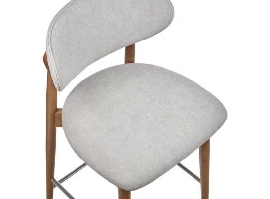 Стул полубарный Lucas 3 серый букле с ножками цвета орех в Ростове-на-Дону
