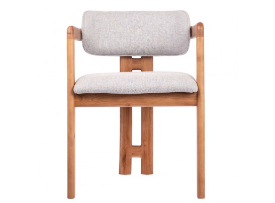 Стул Rich рогожка бежево-голубая с ножками цвета орех в Ростове-на-Дону