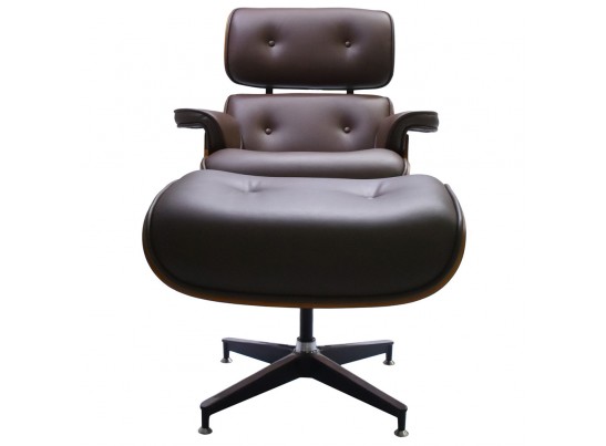 Кресло EAMES LOUNGE CHAIR и оттоманка EAMES LOUNGE CHAIR коричневые в Ростове-на-Дону