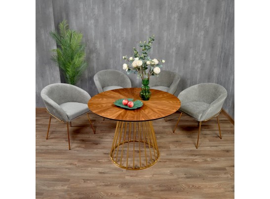 Стул-полукресло Martin серый шенилл с золотыми ножками в Ростове-на-Дону