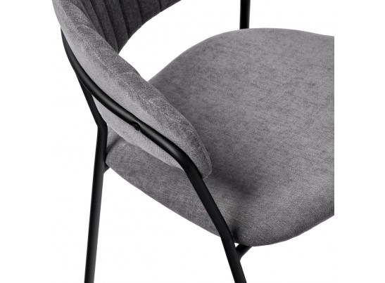 Комплект из 4-х стульев Turin серый вельвет с чёрными ножками в Ростове-на-Дону