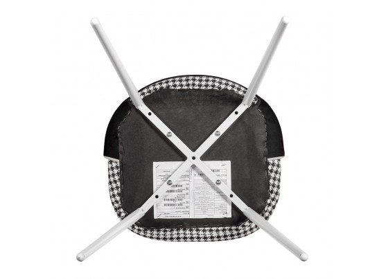 Стул Leo чёрный с жаккардом, с белыми ножками в Ростове-на-Дону