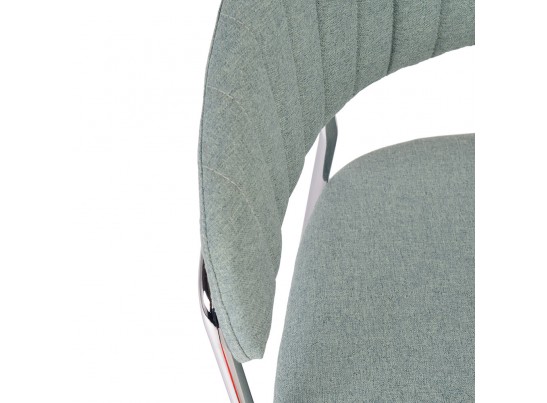 Стул Turin светло-зеленая рогожка с хромированными ножками в Ростове-на-Дону