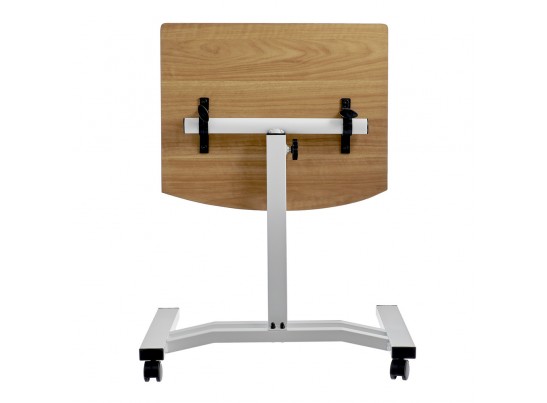 Стол многофункциональный на колёсах, 48x40 см, «РОЛЕТ», 1 ножка, регул.высота, мдф, металл, св. дерево, белый в Ростове-на-Дону