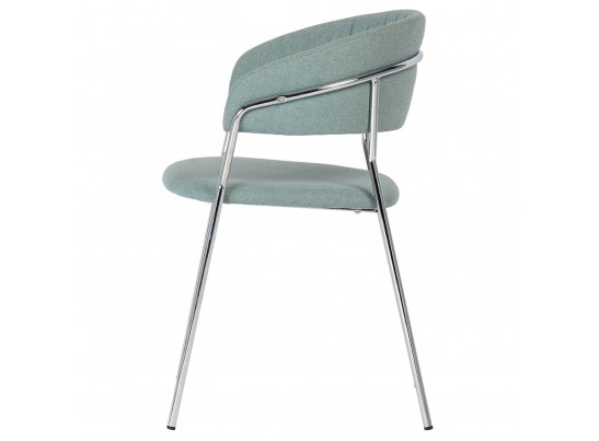 Стул Turin светло-зеленая рогожка с хромированными ножками в Ростове-на-Дону