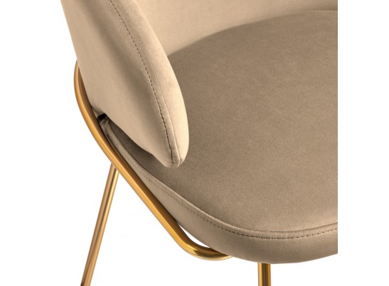 Стул-полукресло Emil бежевый с золотыми ножками в Ростове-на-Дону