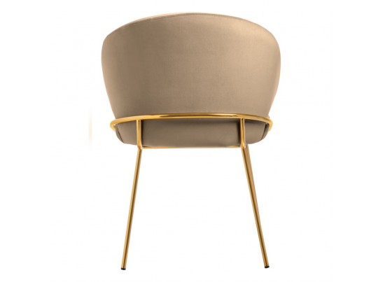 Стул-полукресло Emil бежевый с золотыми ножками в Ростове-на-Дону