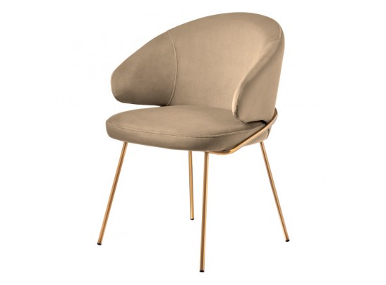 Стул-полукресло Emil бежевый с золотыми ножками в Ростове-на-Дону