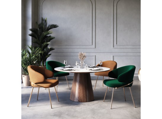 Стул-полукресло Emil бежевый с золотыми ножками в Ростове-на-Дону