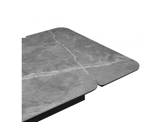 Стол Arthur раскладной 120-184x80x75см, керамогранит серый мрамор Greys Grey, чёрный в Ростове-на-Дону