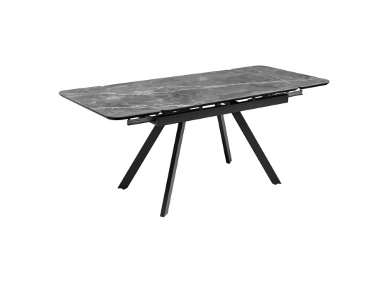 Стол Arthur раскладной 120-184x80x75см, керамогранит серый мрамор Greys Grey, чёрный в Ростове-на-Дону