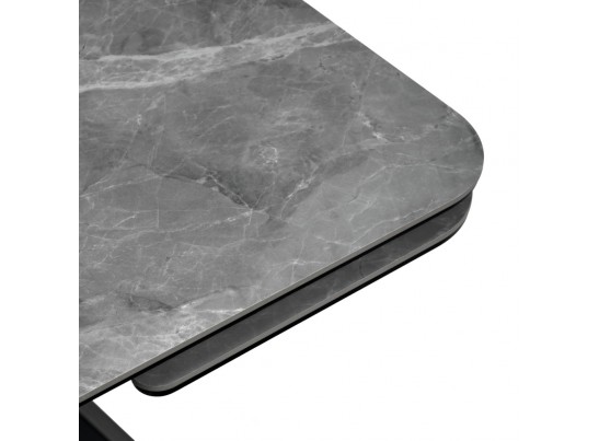 Стол Arthur раскладной 120-184x80x75см, керамогранит серый мрамор Greys Grey, чёрный в Ростове-на-Дону