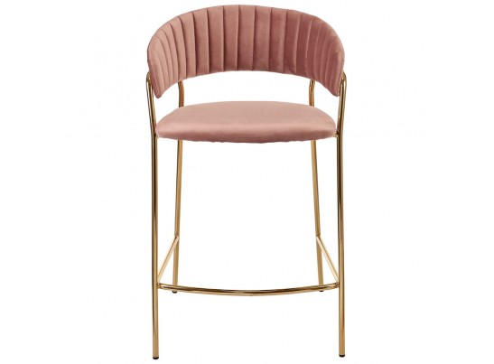 Комплект из 2-х стульев полубарных Turin пудровый с золотыми ножками в Ростове-на-Дону