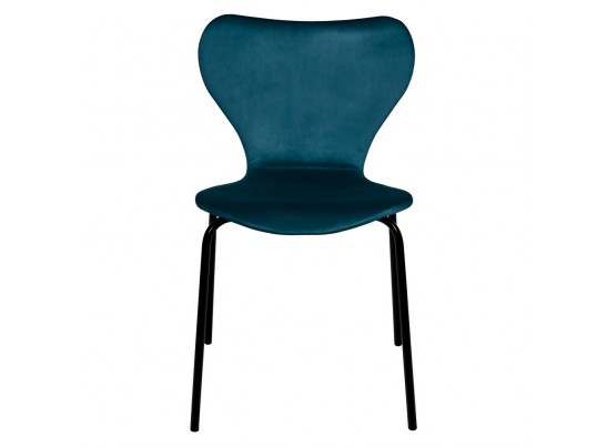 Стул Seven Style тёмно-бирюзовый велюр с чёрными ножками в Ростове-на-Дону