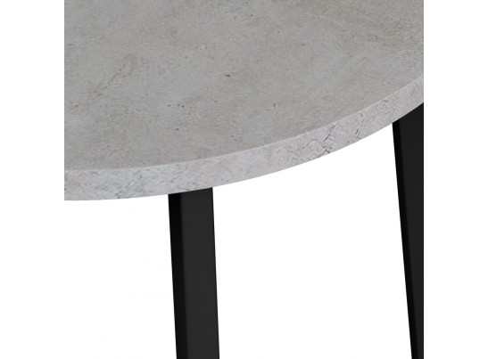 Стол Next круглый раскладной 90-120x90x76,5см, Бетон Лайт, чёрный в Ростове-на-Дону