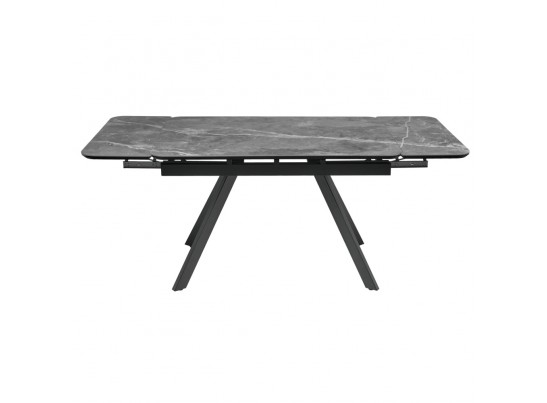 Стол Arthur раскладной 120-184x80x75см, керамогранит серый мрамор Greys Grey, чёрный в Ростове-на-Дону