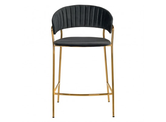 Комплект из 2-х стульев полубарных Turin чёрный с золотыми ножками в Ростове-на-Дону