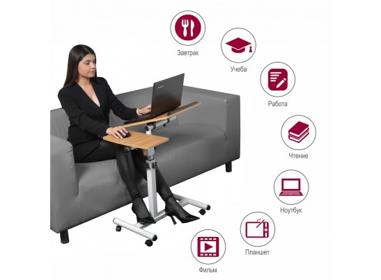 Стол многофункциональный Palma 60x40x62-96см, светлое дерево, белый в Ростове-на-Дону