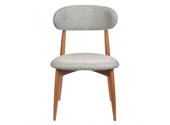 Стул Lucas светло-серый букле с ножками цвета орех в Ростове-на-Дону