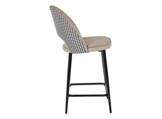 Стул полубарный Leo латте с жаккардом, поворотный механизм в Ростове-на-Дону