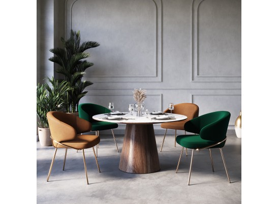 Стул-полукресло Emil медовый с золотыми ножками в Ростове-на-Дону