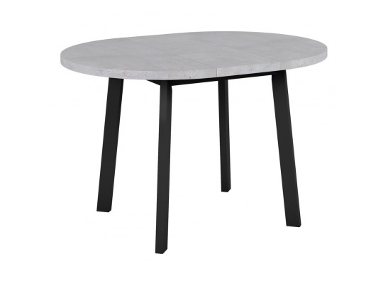 Стол Next круглый раскладной 90-120x90x76,5см, Бетон Лайт, чёрный в Ростове-на-Дону