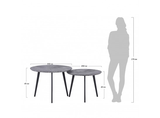 Набор кофейных столиков Duo итальянский орех, 2шт в Ростове-на-Дону