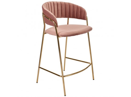 Комплект из 2-х стульев полубарных Turin пудровый с золотыми ножками в Ростове-на-Дону