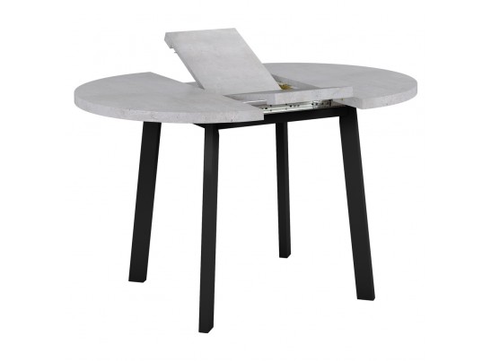 Стол Next круглый раскладной 90-120x90x76,5см, Бетон Лайт, чёрный в Ростове-на-Дону