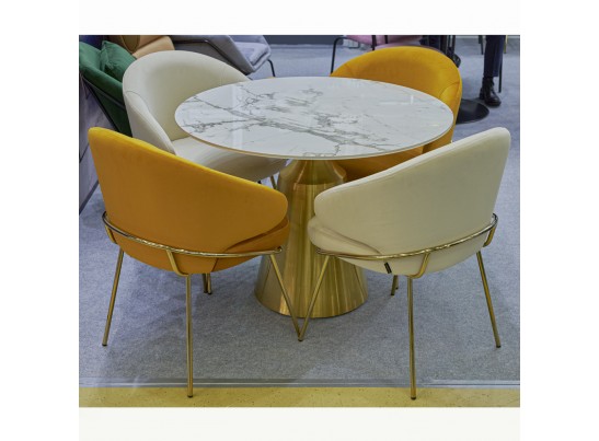 Стул-полукресло Emil медовый с золотыми ножками в Ростове-на-Дону