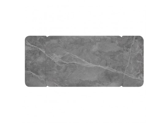 Стол Arthur раскладной 120-184x80x75см, керамогранит серый мрамор Greys Grey, чёрный в Ростове-на-Дону