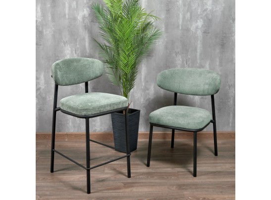 Стул Lucas 2 шалфей шенилл с чёрными ножками в Ростове-на-Дону