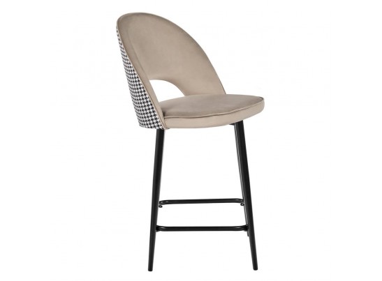 Стул полубарный Leo латте с жаккардом, поворотный механизм в Ростове-на-Дону