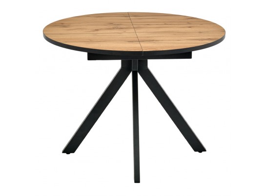 Стол Rudolf круглый раскладной 100-130x100x75см, Дуб Вотан, чёрный в Ростове-на-Дону