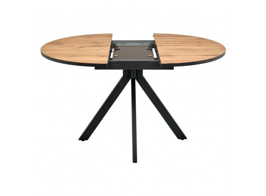 Стол Rudolf круглый раскладной 100-130x100x75см, Дуб Вотан, чёрный в Ростове-на-Дону