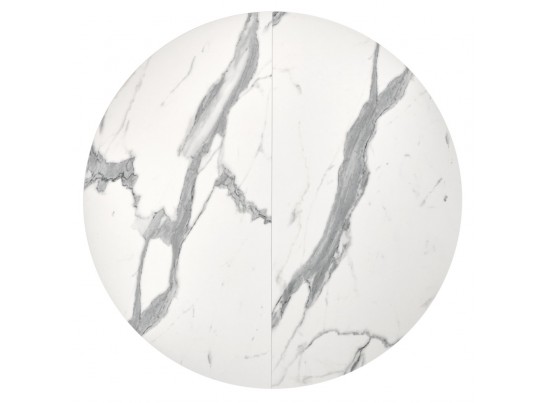 Стол Rudolf круглый раскладной 90-120x90x75см, белый мрамор, белый в Ростове-на-Дону