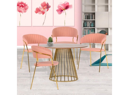 Стол Liverpool 100см, орех с золотистыми ножками в Ростове-на-Дону