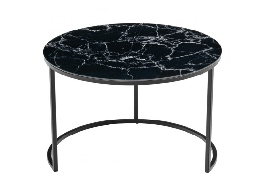 Набор кофейных столиков Tango чёрный мрамор с чёрными ножками, 2шт в Ростове-на-Дону