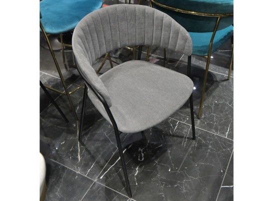 Комплект из 2-х стульев Turin серый вельвет с чёрными ножками в Ростове-на-Дону