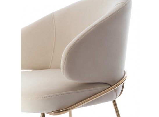 Стул-полукресло Emil кремовый с золотыми ножками в Ростове-на-Дону