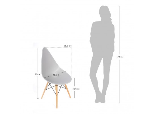 Стул DROP темно-серый в Ростове-на-Дону