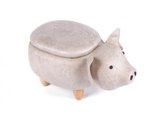Пуф Поросенок с отсеком для хранения французский серый в Ростове-на-Дону