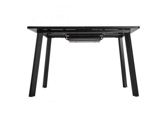 Стол Dublin раскладной 120-160х80х75 Дуб Вотан с чёрными ножками в Ростове-на-Дону