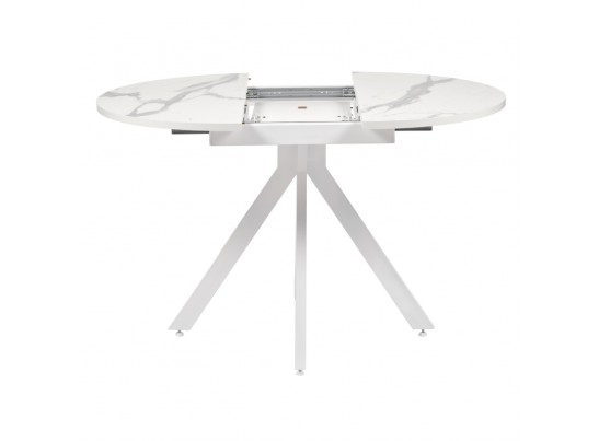Стол Rudolf круглый раскладной 90-120x90x75см, белый мрамор, белый в Ростове-на-Дону