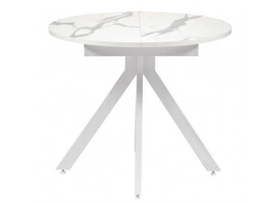 Стол Rudolf круглый раскладной 90-120x90x75см, белый мрамор, белый в Ростове-на-Дону